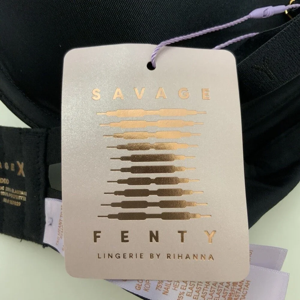 Rihanna Savage X Fenty T-shirt Underwire Bra Black 36DDD